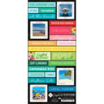 Scrapbook Customs SHORE EXCURSIONS Tropical Floral Stickers 23pc