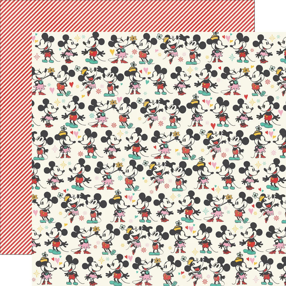 57A03619-5995-454C-A3B6-E6C6FD9443D8 Simple Stories Say Cheese Happiest Place FEEL THE MAGIC 12”X12” Scrapbook Paper - Image 1