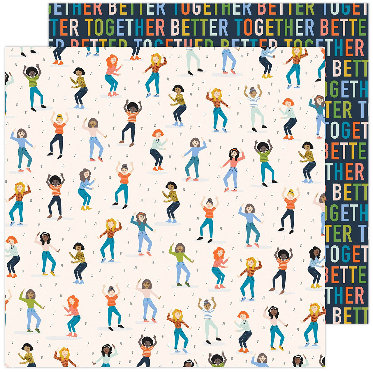 5B919174-FA9C-495B-B94E-C34FE00EFAE7 AC Jen Hadfield Reaching Out DANCE IT OUT 12"X12" Scrapbook Paper - Image 1