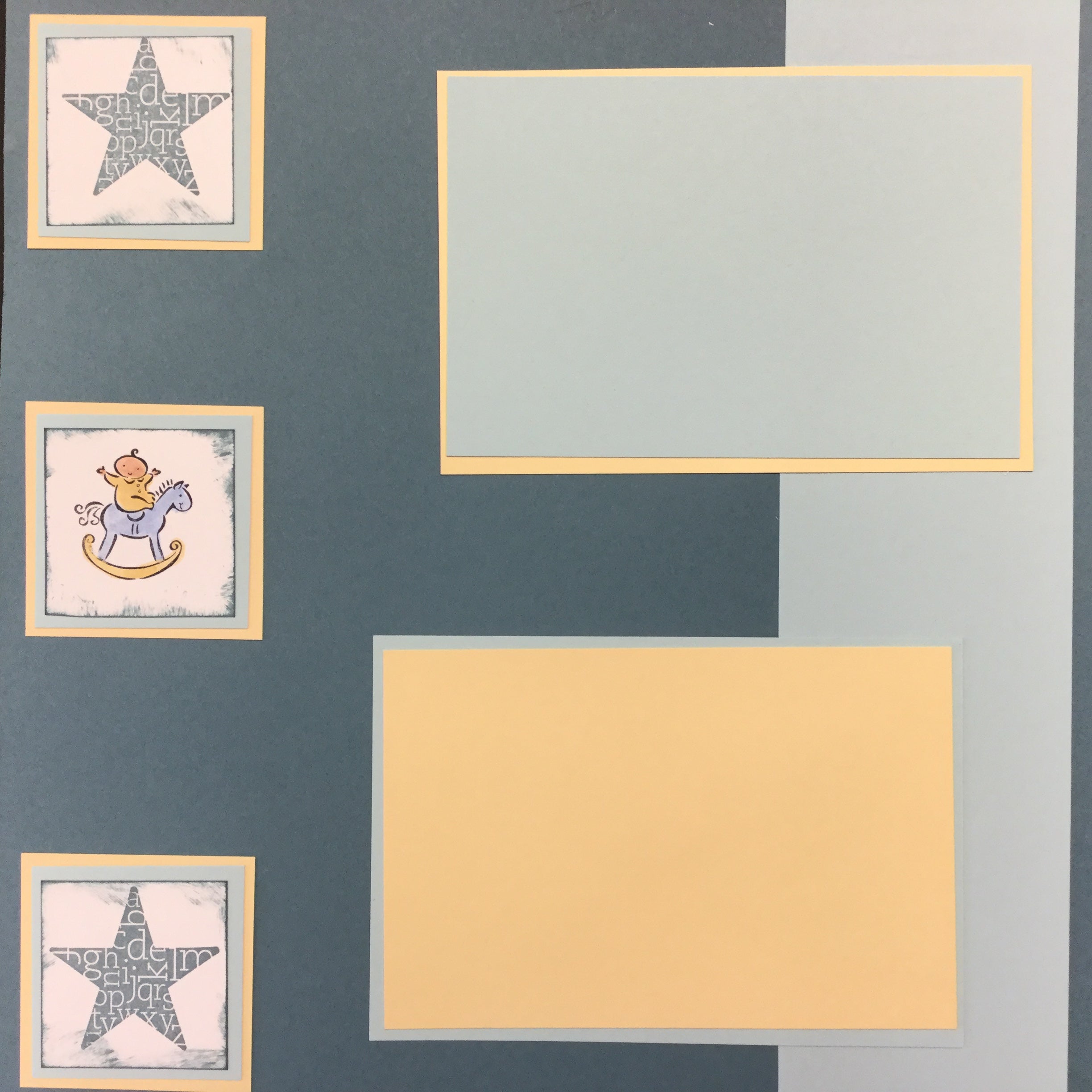 5C178041-D62A-49A6-AF10-C9C0503505F7 Premade Pages $5.00 BABY BOY (2) 12"X12" Scrapbook Pages - Image 1