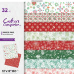 Crafters Companion SNOWFLAKE SWIRLS 12X12 Paper Pad 32pc