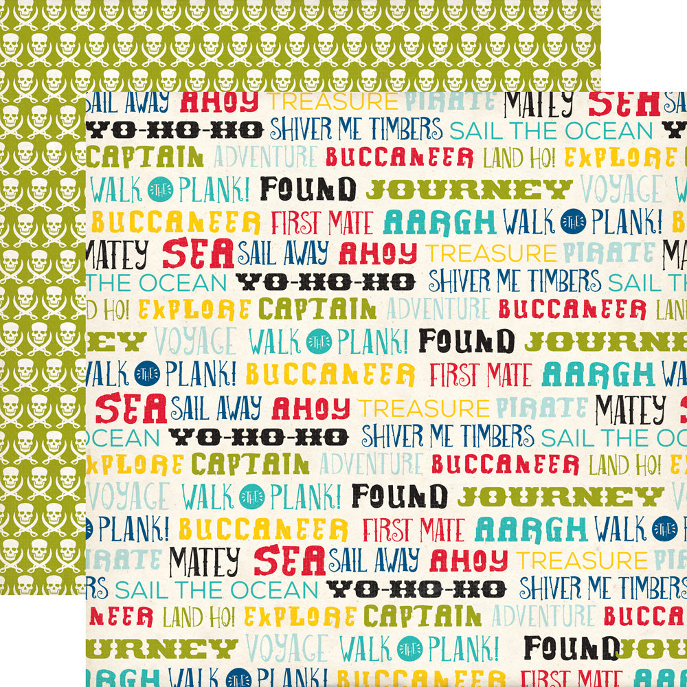 5DEA4D86-9809-4F0D-AE18-B52B4D603DE2 Echo Park Pirate’s Life PIRATES WORDS 12"x12" Paper - Image 1