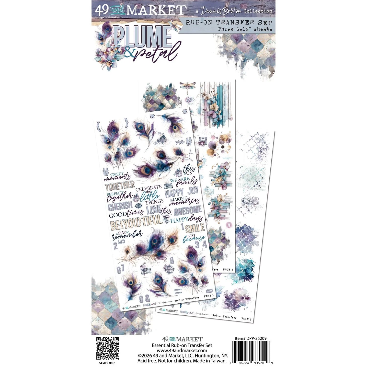 5E43E62F-FC89-4543-9EF9-553AF811DA71.jpg 49 and Market PLUME & PETAL Rib-On Transfer Set 3 Sheets - Image 1