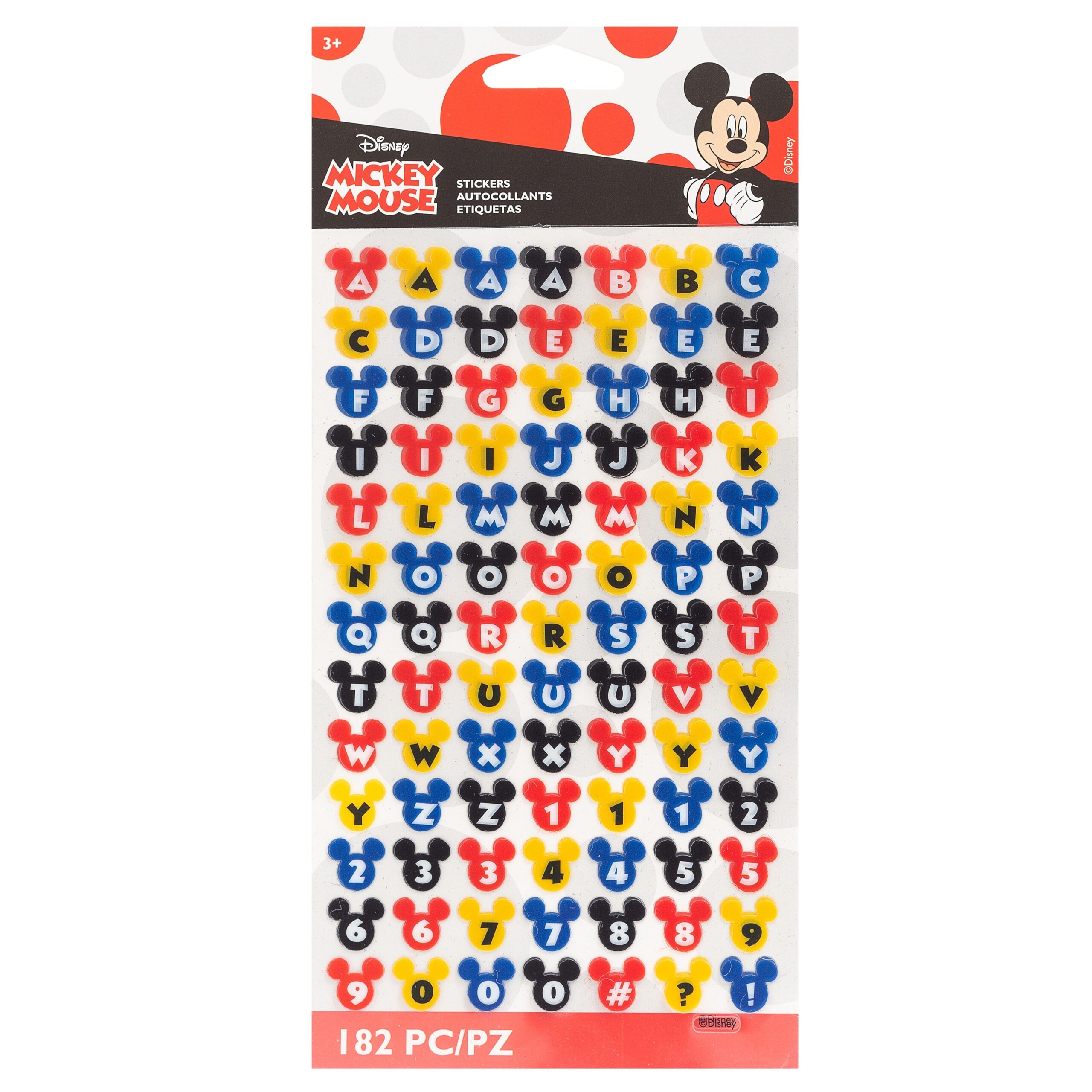605055PK Ek Success Disney MICKEY HEADS ALPHABET Stickers 182pc - Image 1