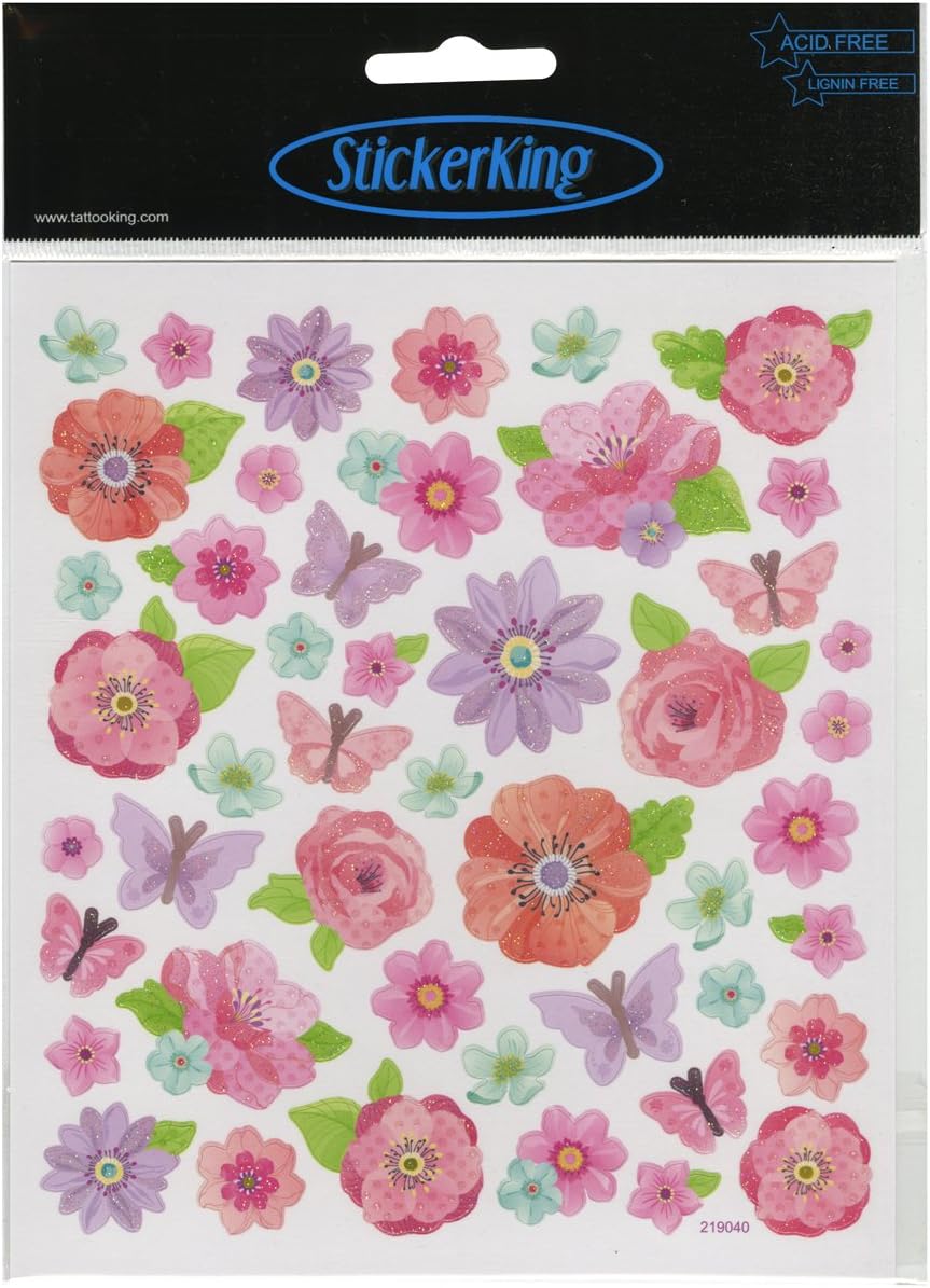 61552AFB-E48D-406E-83C4-4E08796A0170 Sticker King PINK PEONY Multi-Color Stickers 31pc - Image 1