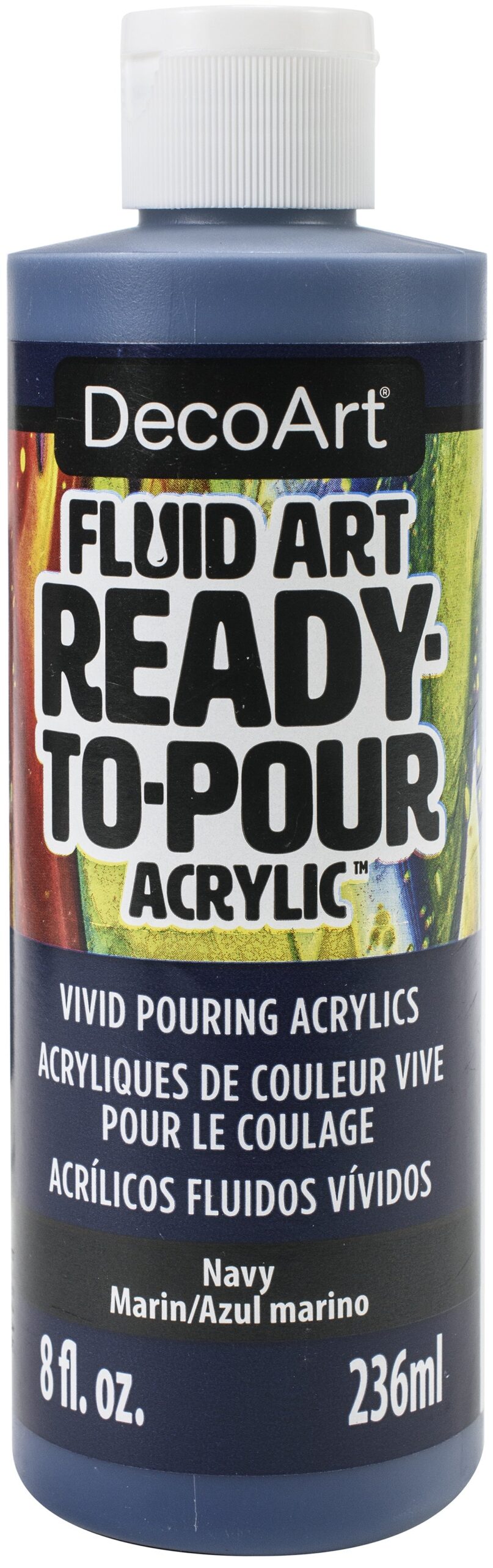 621572PK DecoArt NAVY Vivid Pouring Acrylic 8oz - Image 1