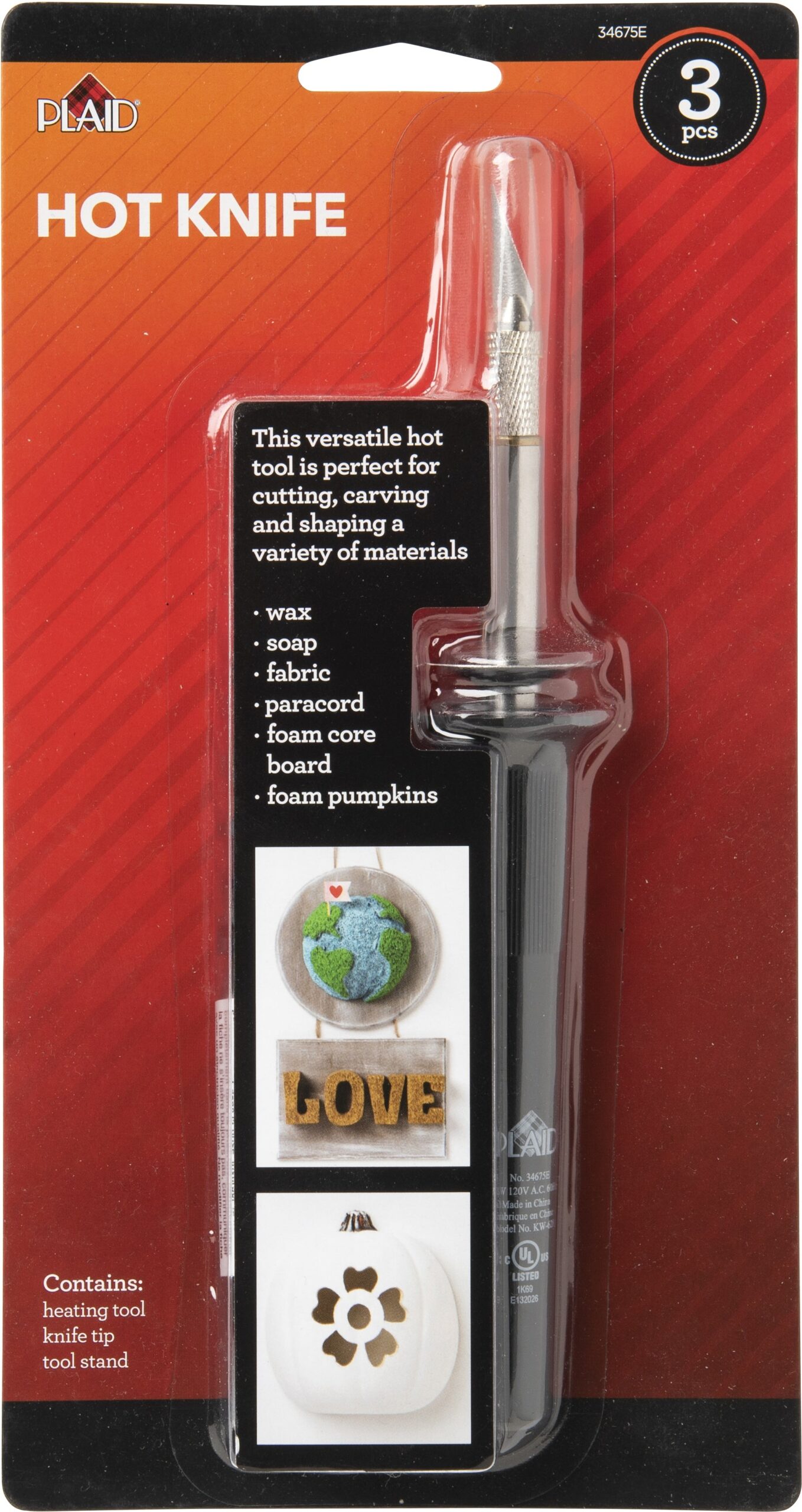 626556PK Plaid HOT KNIFE Cutting Carving Tool - Image 1