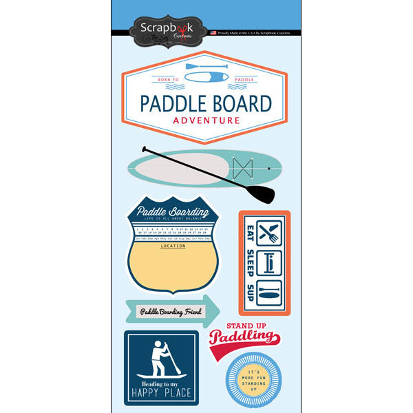 6321F359-CD41-434E-A025-D0FCD5AFB7D4 PADDLE BOARD ADVENTURE Outdoor Water Fun Stickers 8pc - Image 1