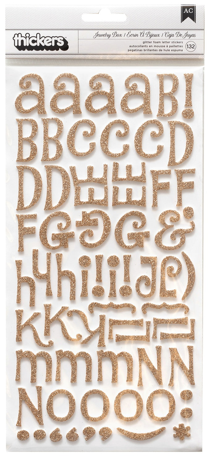 640211PK Thickers JEWELRY BOX Glitter Foam Alphabet Stickers - Image 1