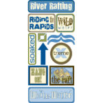 Scrapbook Customs RIVER RAFTING Stickers 13pc