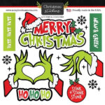 Scrapbook Customs GROUCHY CHRISTMAS Stickers 9pc