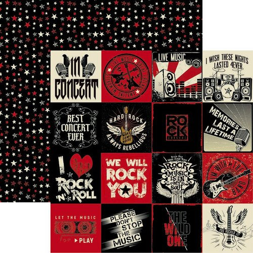 646013E7-6114-47A0-B6D6-4836D5A9D3B1 Reminisce Rockstar LET’S ROCK 12"X12" Paper - Image 1