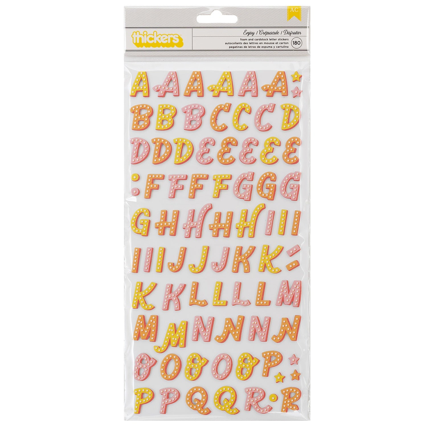 658390PK Thickers Fantastico ENJOY Foam Letter Stickers 180pc - Image 1
