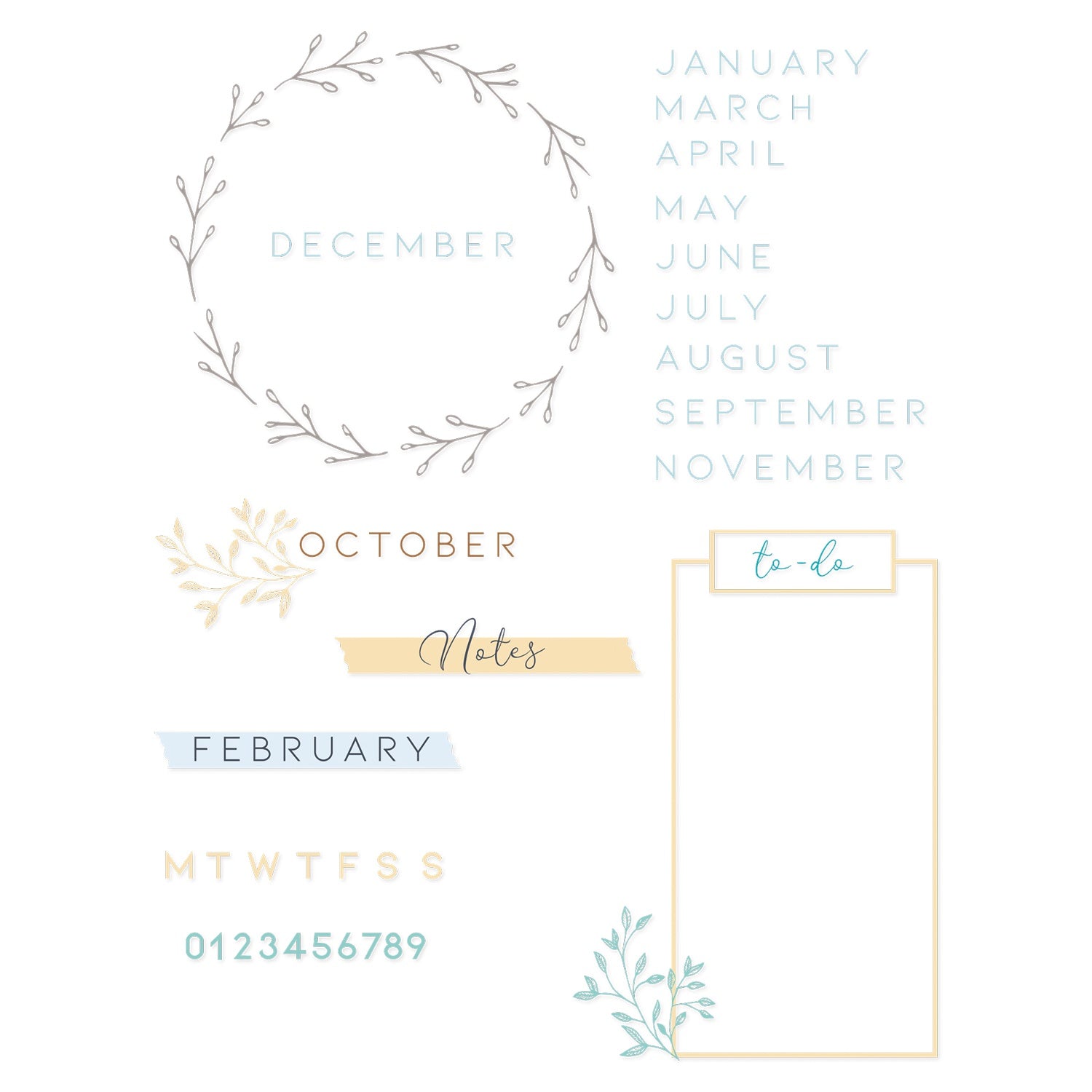 660405SA-IT-IM Sizzix JOURNAL STAMPS Clear Acrylic Calendar - Image 1