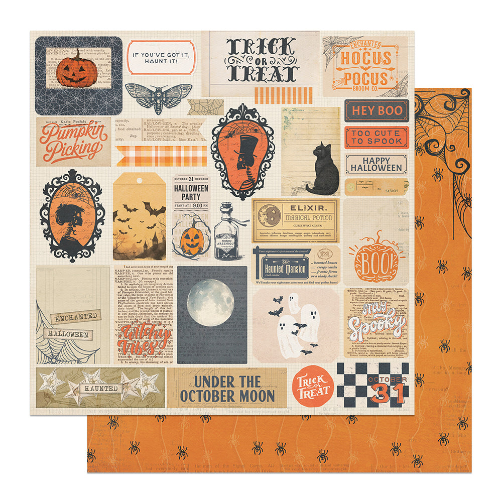 6640B1CC-0503-4B51-9874-168565FD9D3F Photoplay Halloween Junque OCTOBER MOON 12X12 Scrapbook Paper - Image 1