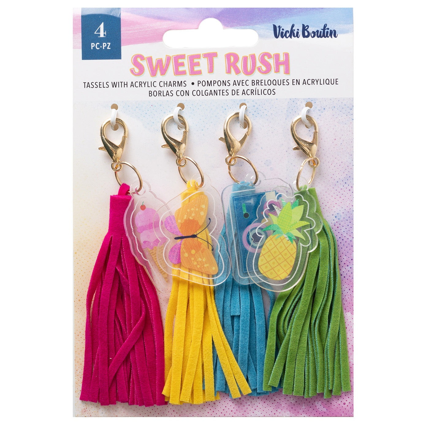 669870PK Vicki Boutin SWEET RUSH Tassels with Acrylic Charms - Image 1