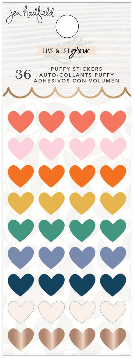 669944MK Jen Hadfield LIVE & LET GROW Puffy Stickers 36pc - Image 1