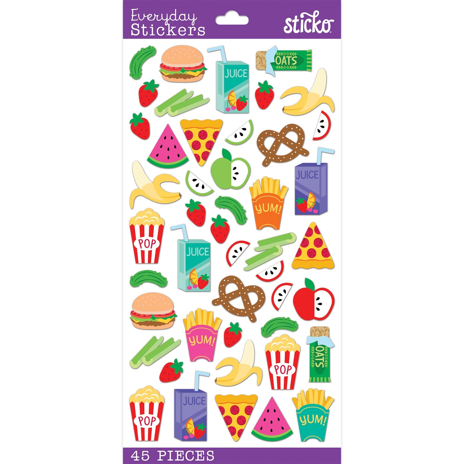 673430MK Sticko SNACK TIME Everyday Stickers 46pc - Image 1