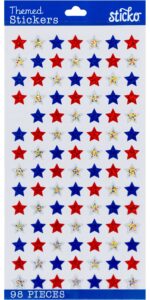 Sticko 4TH OF JULY STAR REPEATS Themed Stickers 98pc