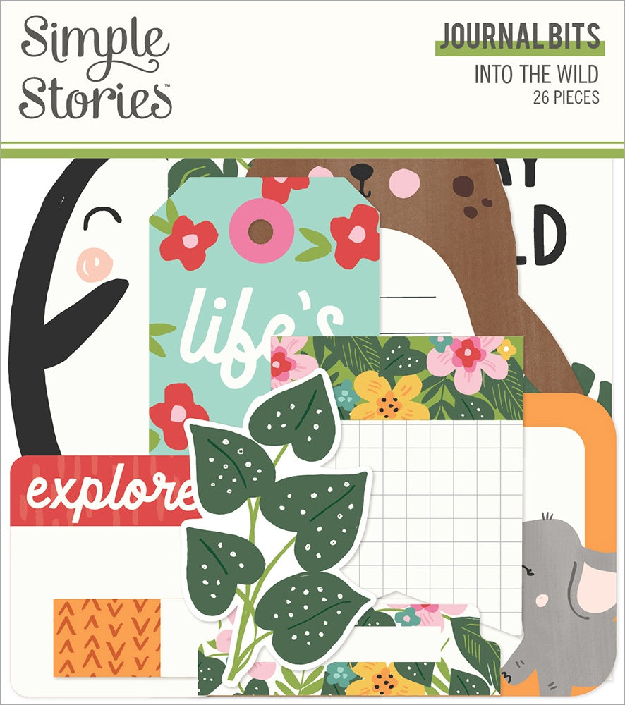 675355MK Simple Stories INTO THE WILD Journal Bits 26pc - Image 1