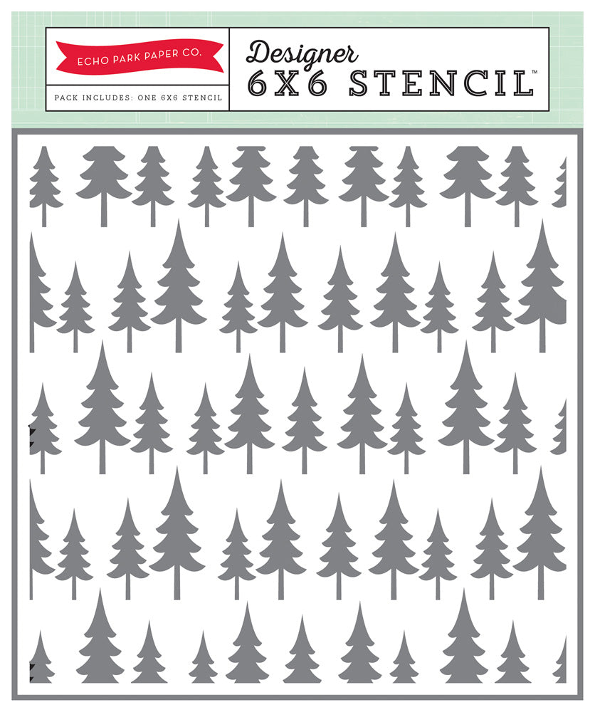 67720A81-996F-4507-8D7A-A0661E5AE72D Echo Park OH CHRISTMAS TREE Stencil 6"X6" - Image 1