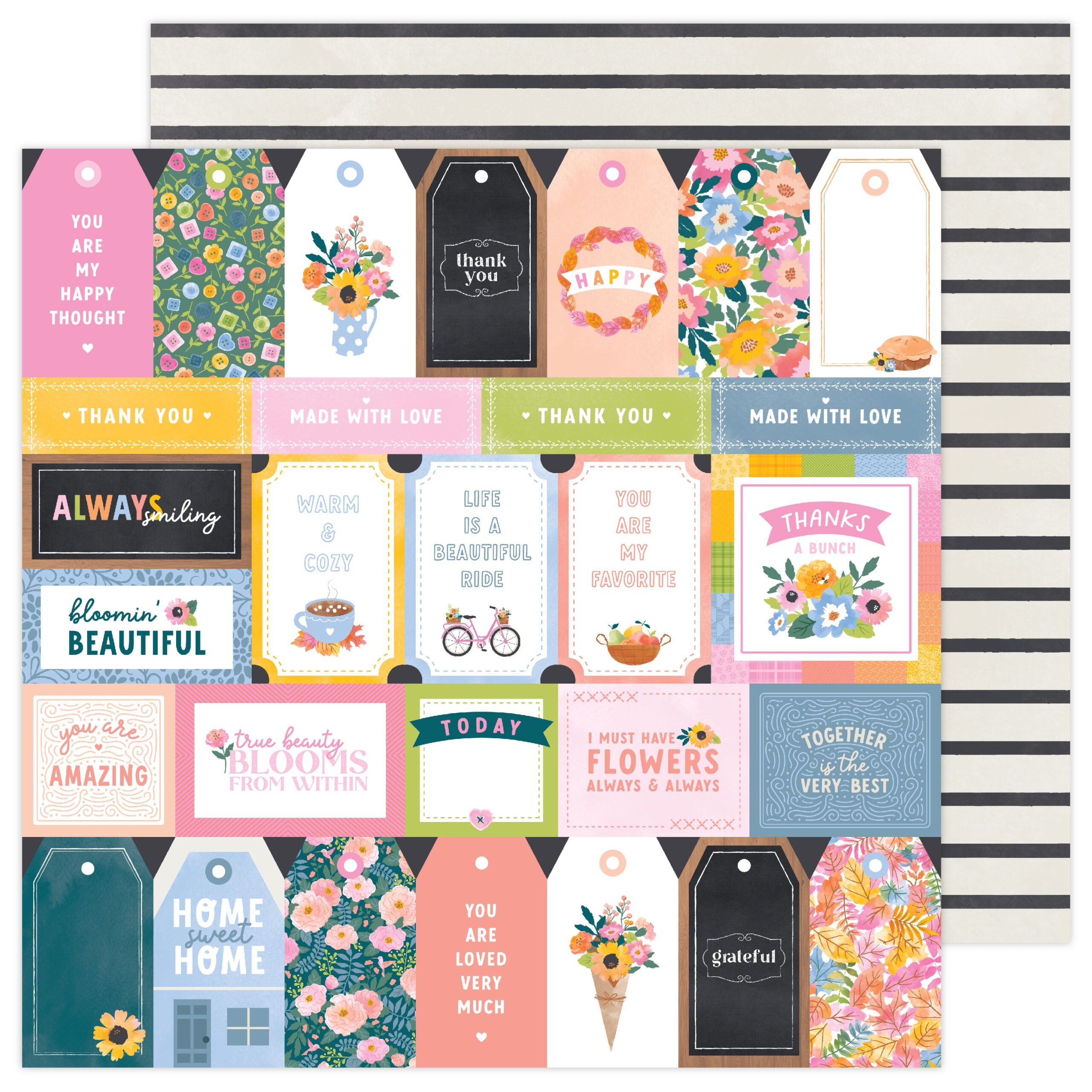 677646PR Paige Evans GARDEN SHOPPE #13 TAGS 12"X12" Scrapbook Paper - Image 1