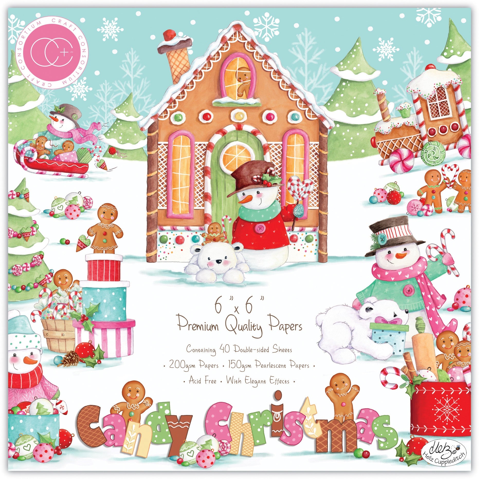 680090PK_2bf59b8f-e7bd-4f70-a783-e799462adfe6 Craft Consortium CANDY CHRISTMAS 6”X6” Premium Paper Pad 40pc - Image 1