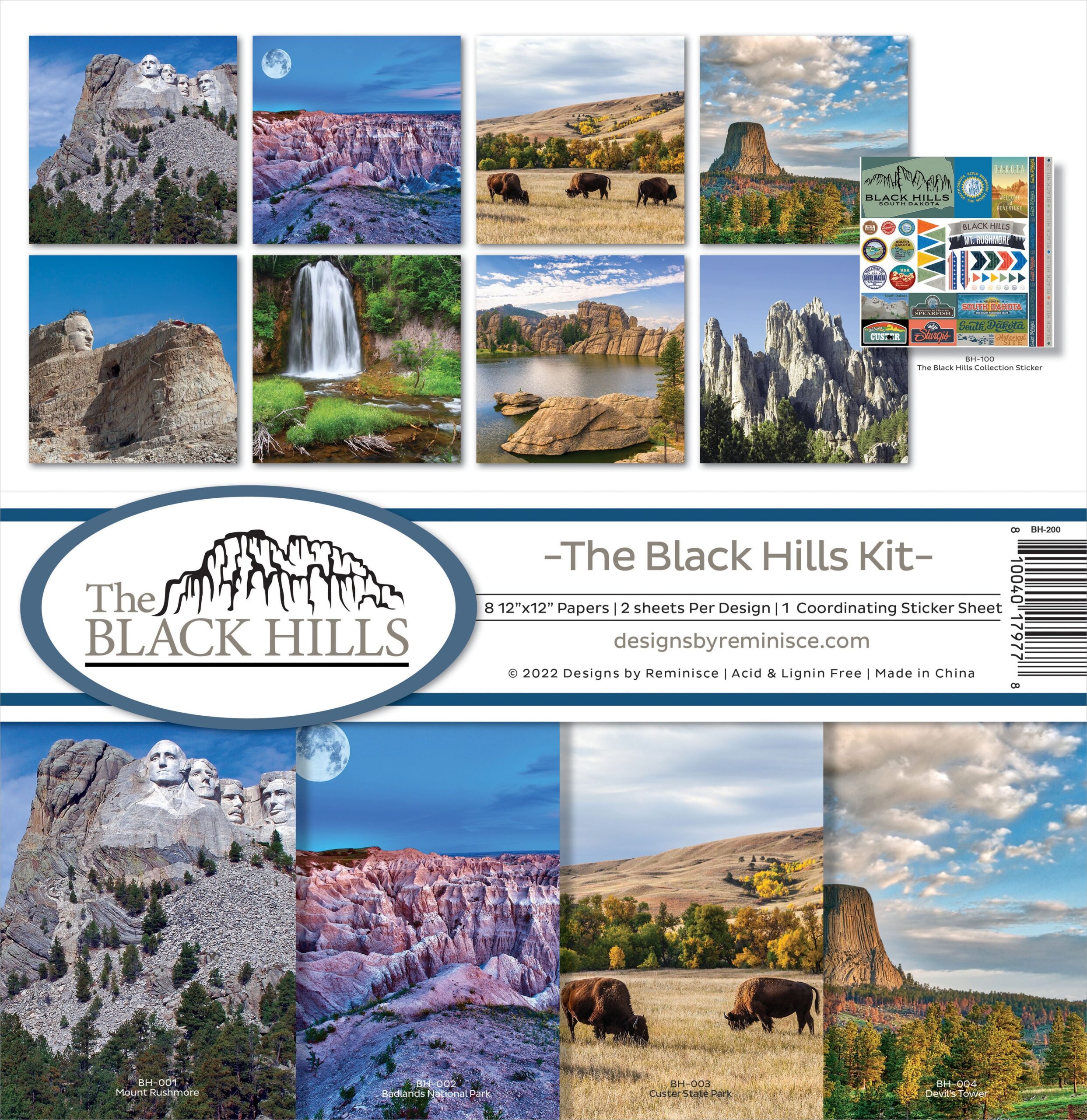 685434PK Reminisce THE BLACK HILLS 12"X12" Scrapbook Kit 9pc - Image 1