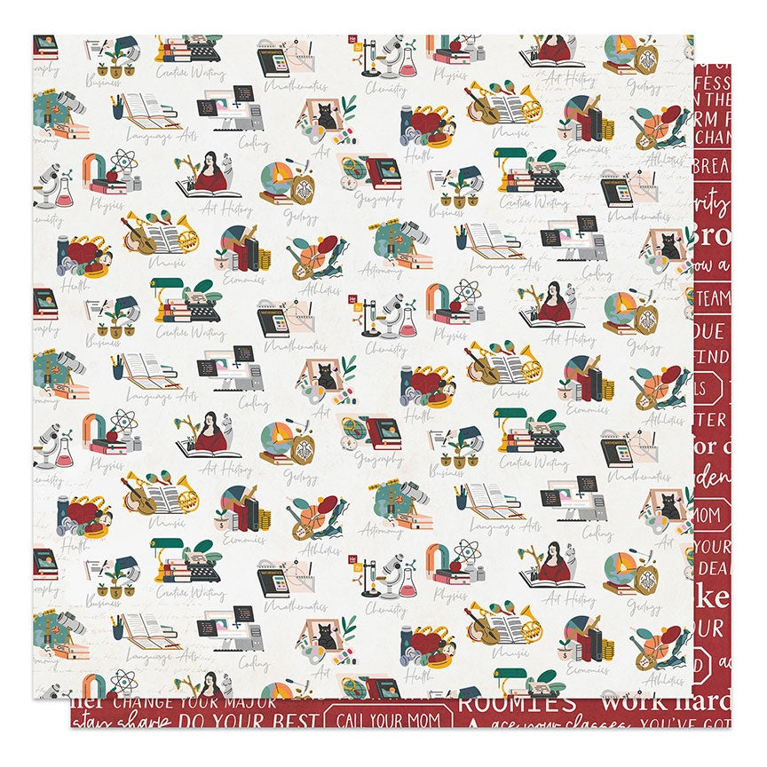 685612PR Photoplay CAMPUS LIFE 12X12 Scrapbook Paper - Image 1