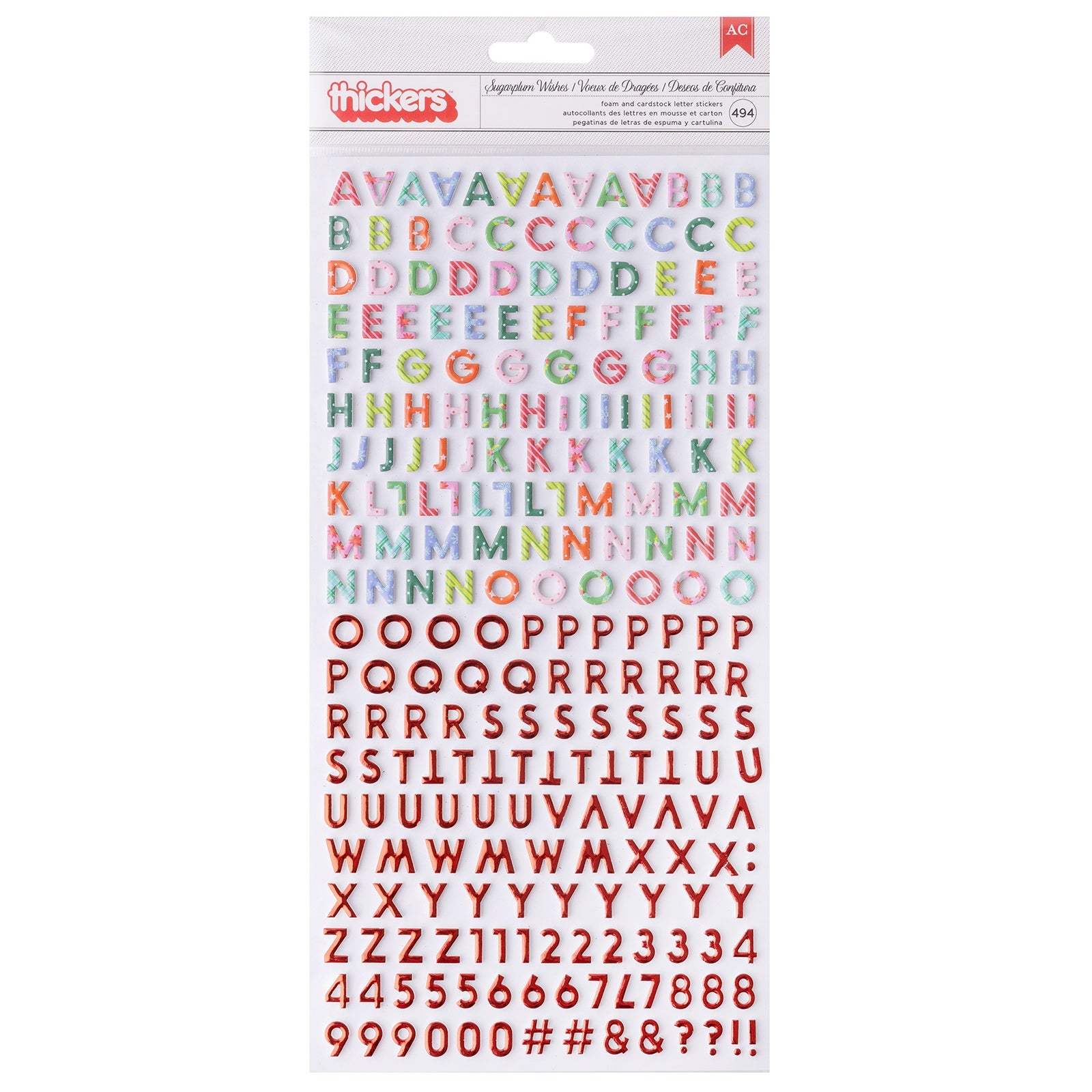 689494PK THICKERS Paige Evans SUGARPLUM WISHES Foam Foil Letter Stickers - Image 1