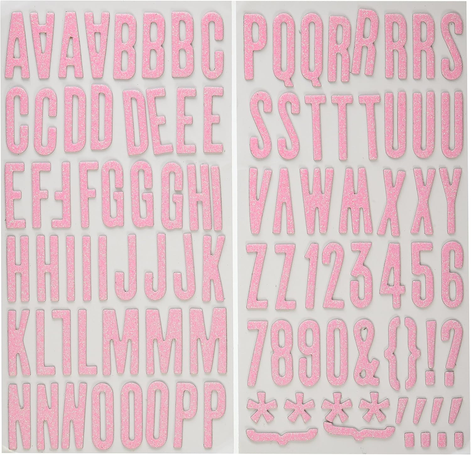 68AEB360-F64A-4535-84B3-CEC0A5B46F2E.jpg Thickers SHOEBOX BUBBLE Pink Glitter Letter Stickers - Image 1