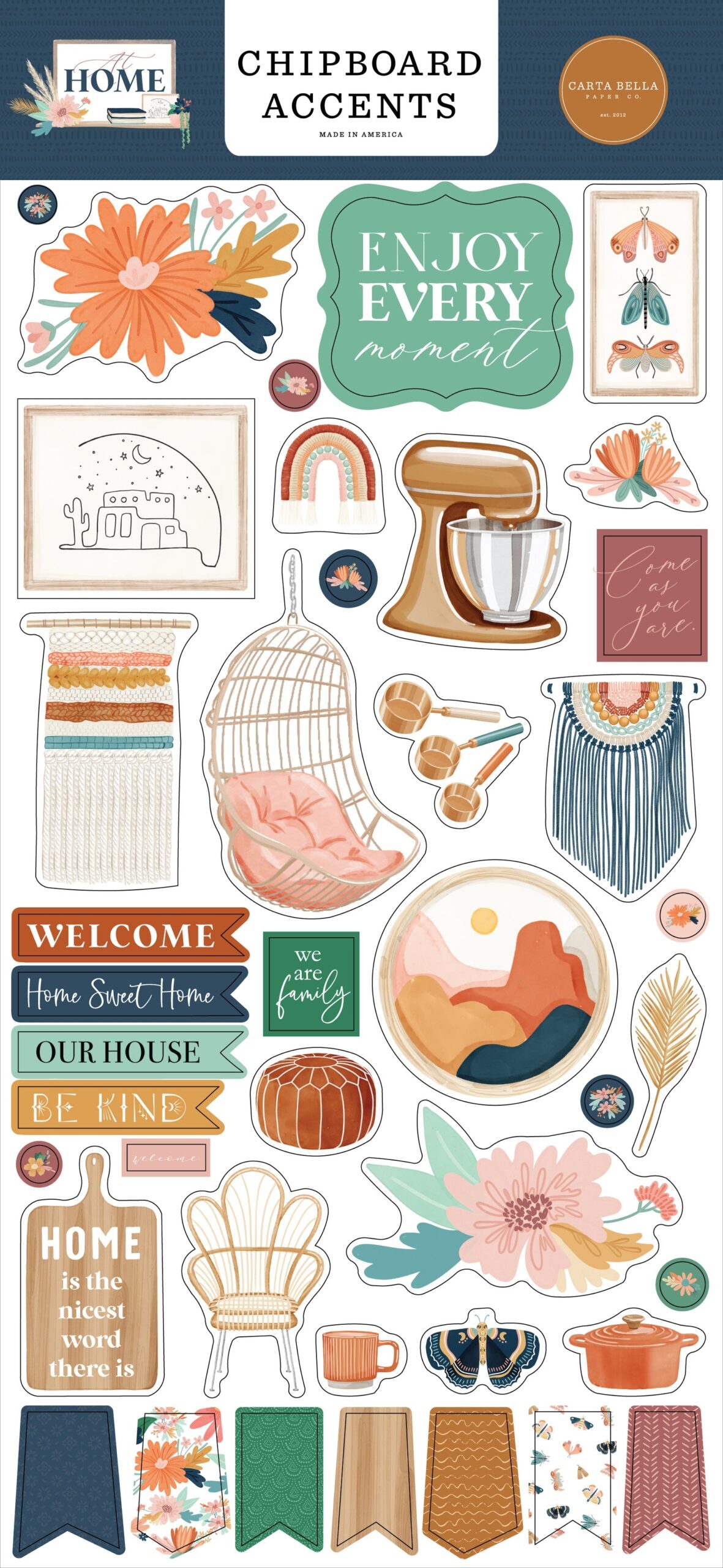 693030PK Carta Bella AT HOME 6X13 Chipboard Accents - Image 1