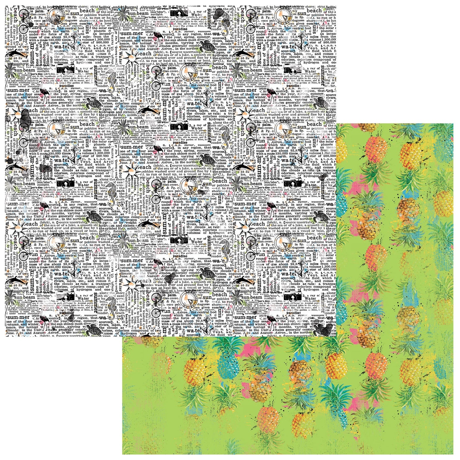 693350PR 49 and Market Vintage Artistry SUNBURST DEFINING SUMMER 12"X12" Scrapbook Paper - Image 1