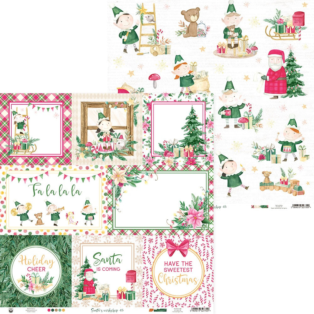 694034PR P13 SANTAS WORKSHOP 05 12"X12" Scrapbook Paper 1 Sheet - Image 1