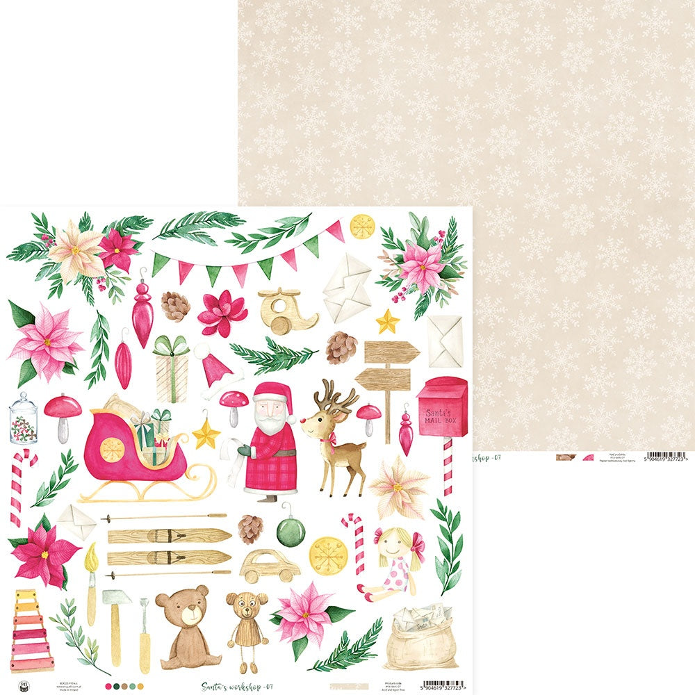 694036PR P13 SANTAS WORKSHOP 07 12"X12" Scrapbook Paper 1 Sheet - Image 1