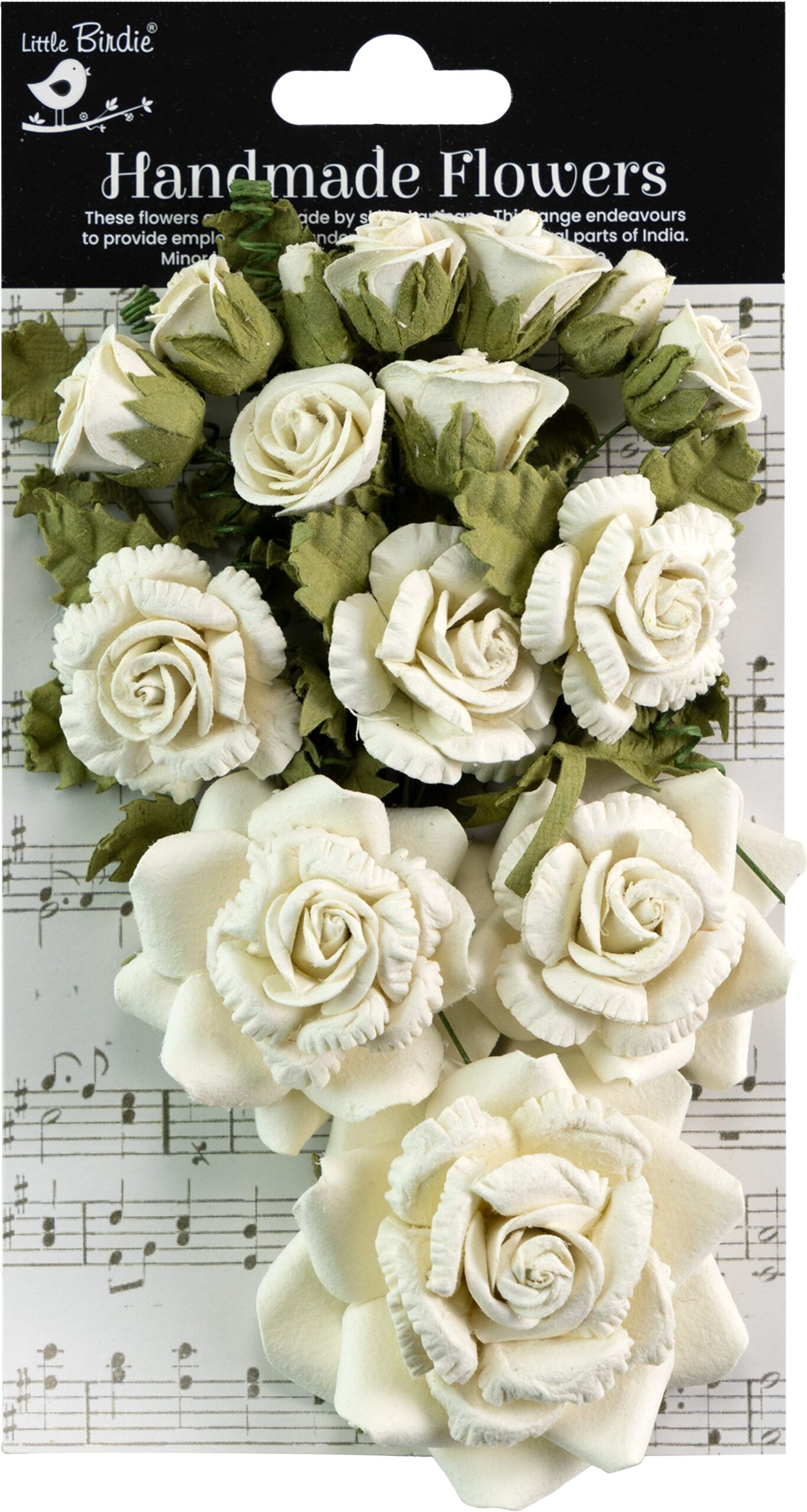 694156PK Little Birdie Handmade Flowers ANNIS IVORY PEARL 21pc - Image 1