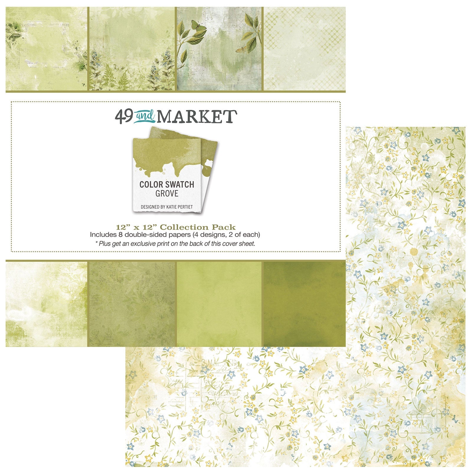 695014DT2 49 And Market Color Swatch GROVE 12”X12” SCRAPBOOK COLLECTION Paper Pack - Image 1