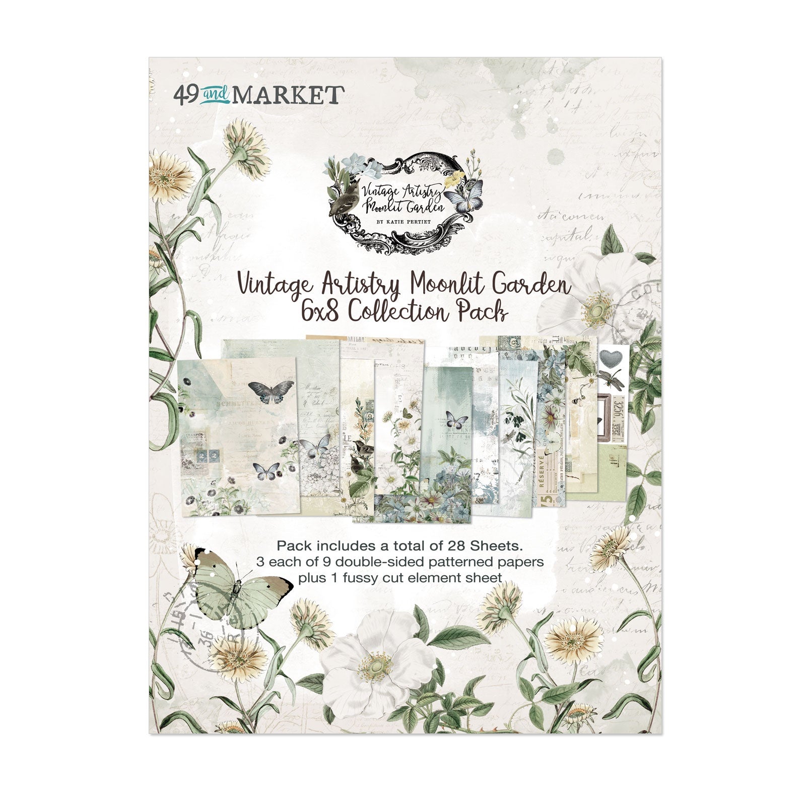 696550PK 49 and Market Vintage Artistry MOONLIT GARDEN 6”X8”Collection Pack - Image 1