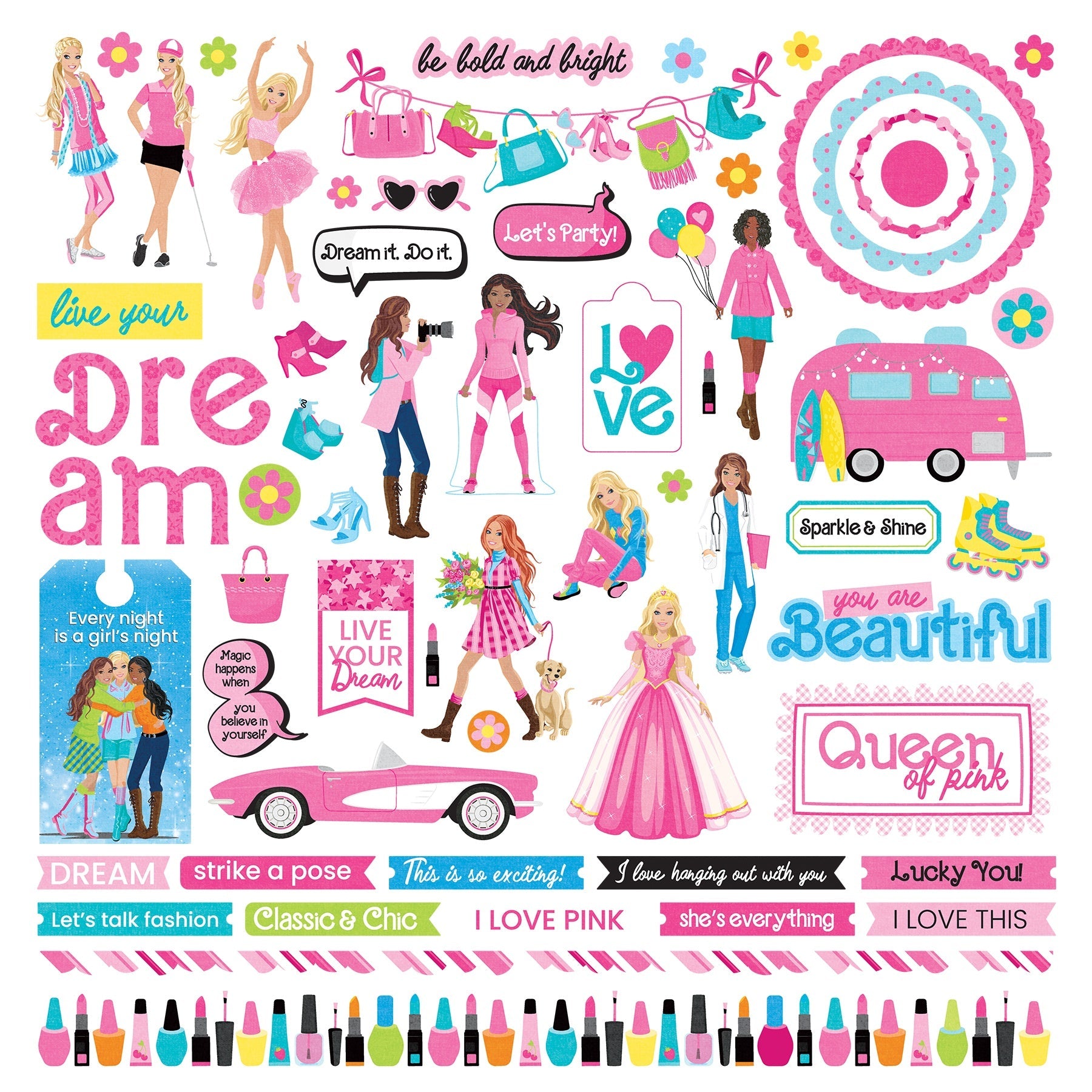696882PR_4e7d9d92-8bca-4cdc-9ffe-153d380ca716 Photoplay FASHION DREAMS 12X12 Element Sticker - Image 1
