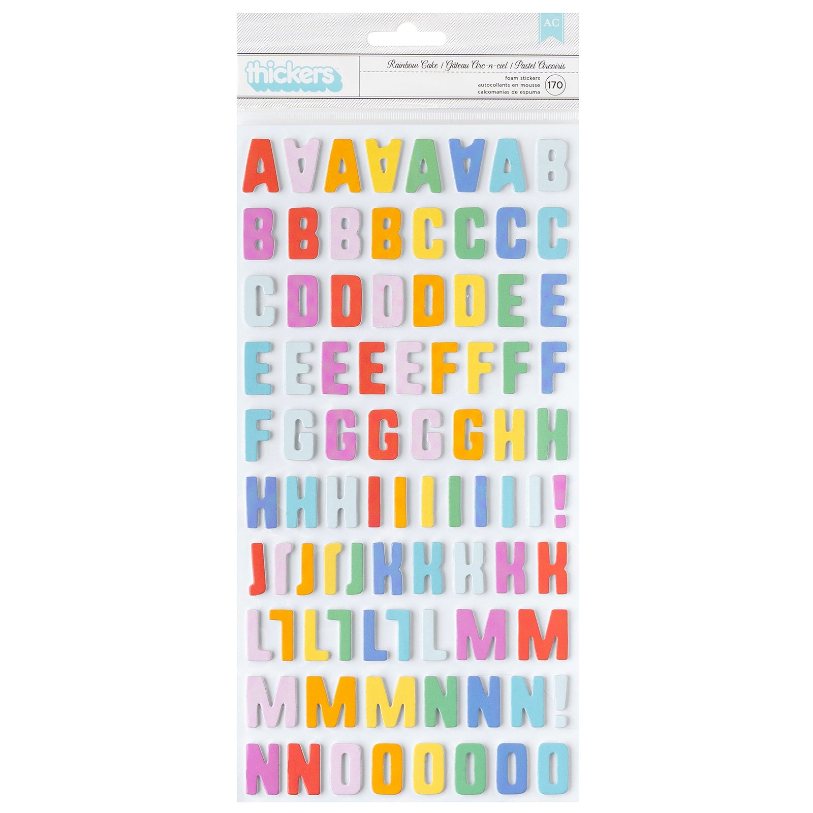 696929PK American Crafts Thickers ALL THE CAKE Alphabet Letter Font Stickers - Image 1