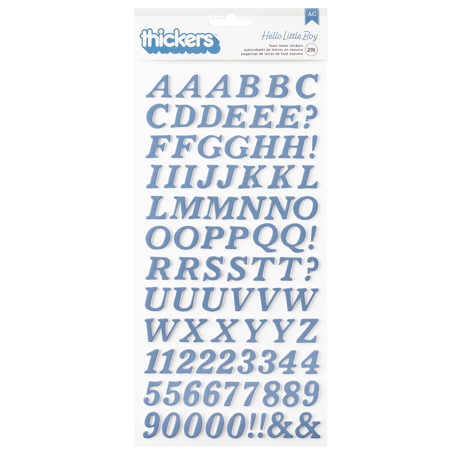 698462PK Thickers HELLO LITTLE BOY Foam Letter Stickers - Image 1