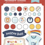 Echo Park Baby On Board IT’S A BOY Adhesive Brads 29pc