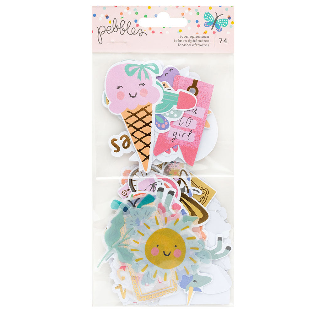 6A71257B-7C1F-4B19-A319-D91F0CBFADB7 Pebbles COOL GIRL Icon Ephemera 74pc - Image 1