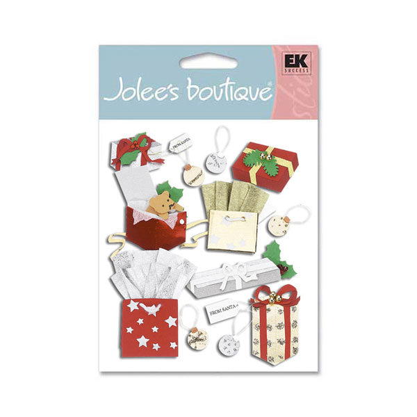 6AA30E9F-2EE1-46CB-B6C2-EB05A63E4B83 Ek Success Jolee's Boutique 3D CHRISTMAS GIFTS Stickers 11pc - Image 1