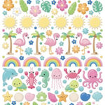 Doodlebug SUMMER FUN Puffy Icons Stickers 167pc