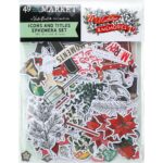 49 and Market Vicki Boutin MISTLETOE & MEMORIES Icons And Titles Ephemera Set