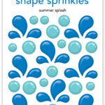 Doodlebug Summer Fun SUMMER SPLASH Shape Sprinkles 55pc