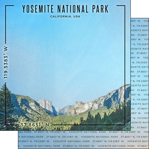 6E0FD162-0D9E-4143-859B-4FE0A822A8A6_47c7eff4-1062-4773-a51f-da423c9867cd USA YOSEMITE NP 12"X12" DS National Park Scrapbook Paper - Image 1