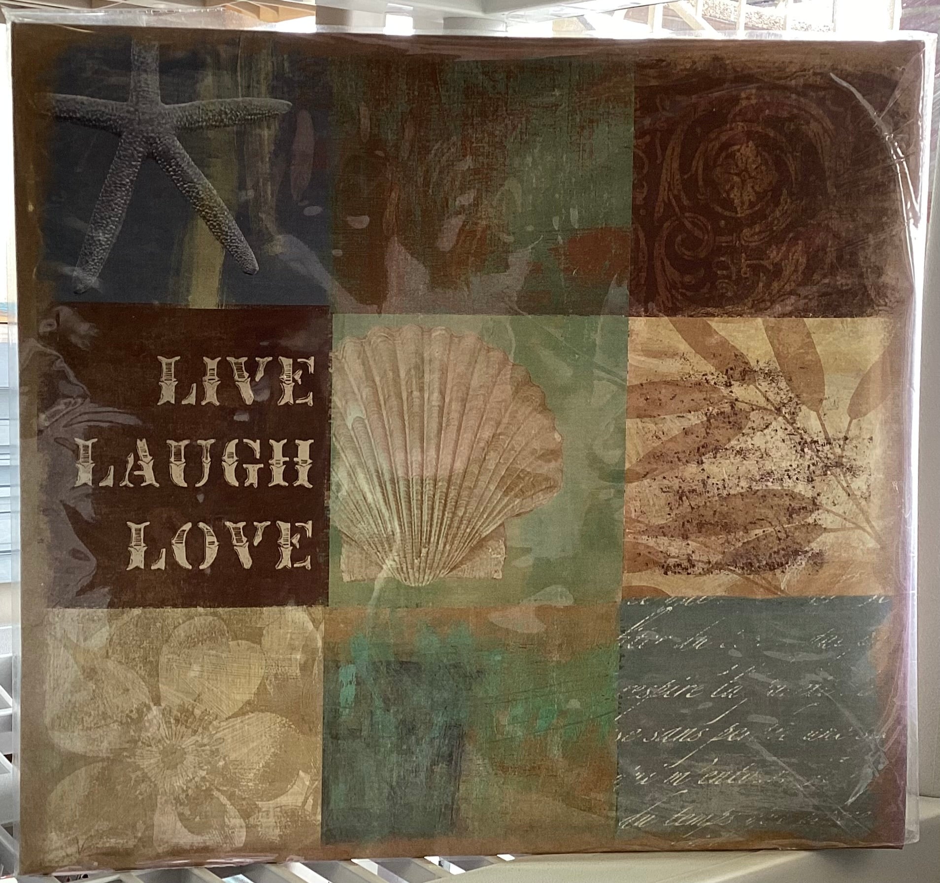 6E5F5A49-A10D-40C0-B604-A1527DD675E7 Colorbok LIVE LAUGH LIVE BEACH 12"X12" Postbound Scrapbook Album - Image 1