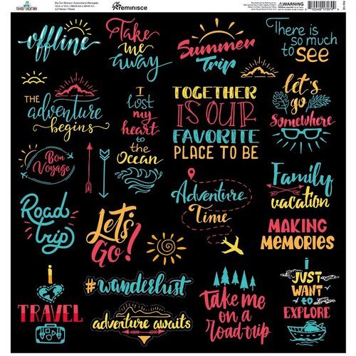 6E7E6938-5425-47C8-8D25-5F20FABBE09D Reminisce FAMILY VACATION Stickers 12"X12" Scrapbook Sheet - Image 1